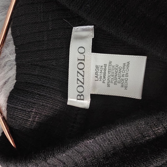 BOZZOLO | NWT BLACK 2 PIECE CROP AND SKIRT SET LARGE - Picture 6 of 7